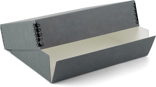 Lineco Museum Archival Storage Box, 17.75x22.75x3 in. Drop Front Design. Acid-Free with Metal Edge. Organize Photos, Pictures, Prints, Documents, Crafts, DIY. Gray, 1 Pack