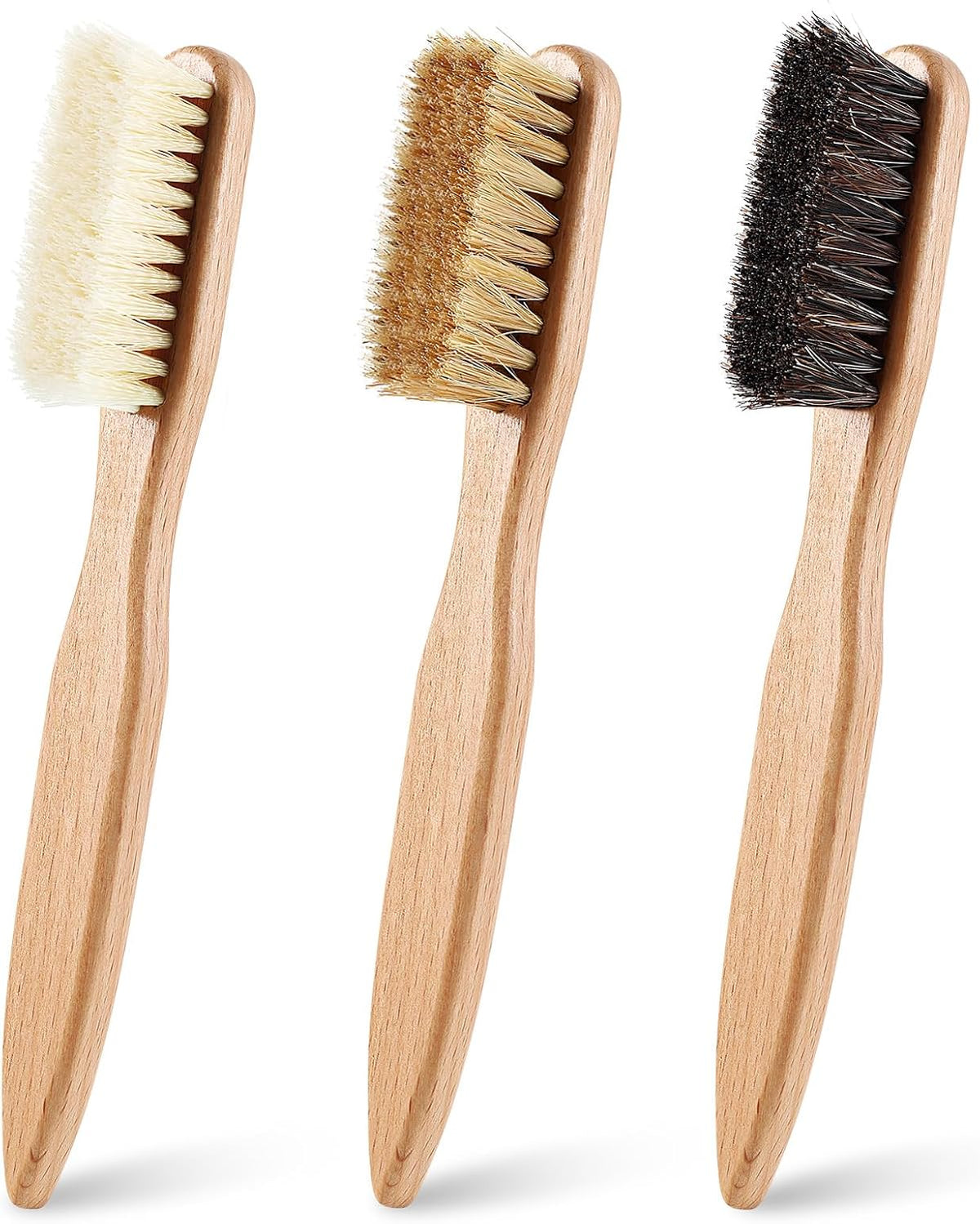3 Pcs Wood Laundry Stain Brush Stain Remover Brushes with Boar Bristle Small Stain Brush for Clothes for Scrubbing Stains from Furniture Fabric Leather(3 Pcs C)