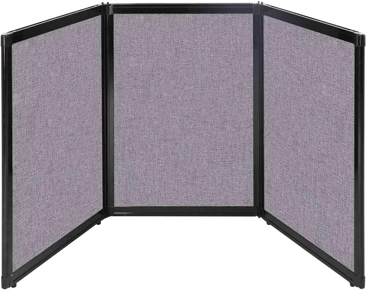 Versare Folding Tabletop Display | 3-Panel Partition | Lightweight Portable Workspace Divider | Cloud Gray 78" x 36"