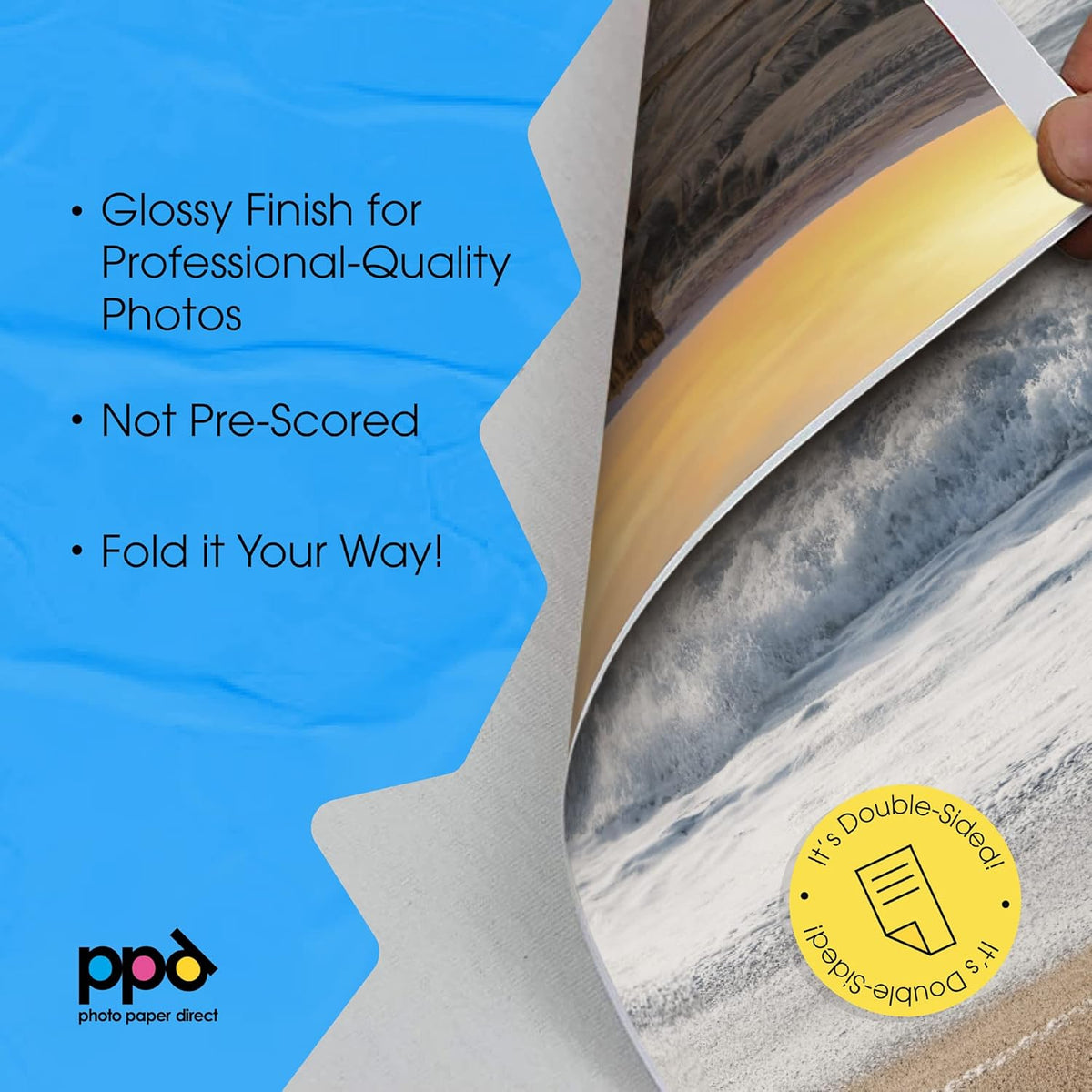 PPD 100 Sheets Inkjet Glossy Brochure and Flyer Paper 8.5x11 37lbs 140gsm Professional Quality Double Sided Instant Dry and Water-Resistant (PPD-72-100)