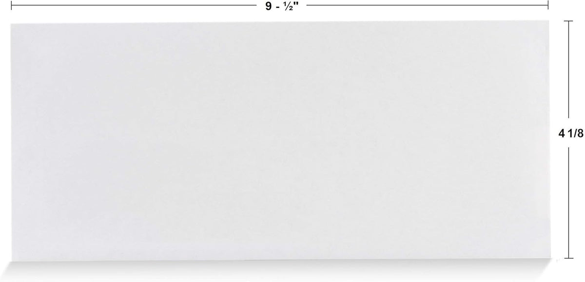 Aimoh 250 Custom Printed #10 Security Tinted Self–Seal Envelopes - Personalized with Logo and Address/Return Address Imprinted -Size 4-1/8 X 9-1/2" -White -24 LB - 250 Count (7-34010-250)