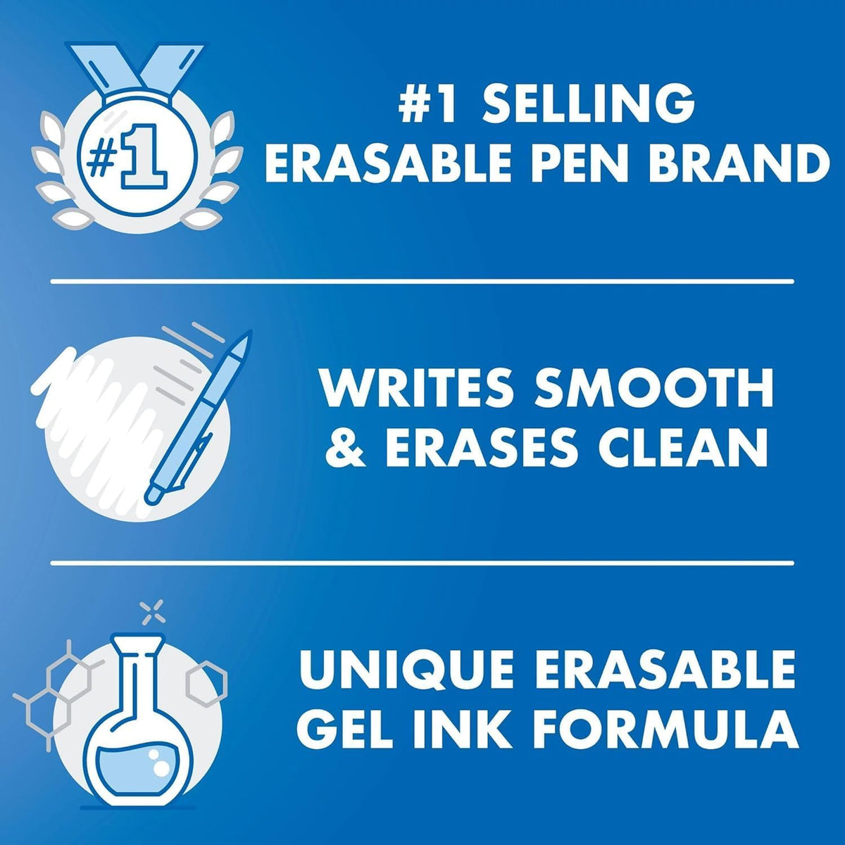 PILOT Frixion Erasable Pens Retractable Gel Ink, Pack of 6 Black Ink Pens + 4 Bonus Refills, Fine Point 0.7 mm Erasable Gel Pens