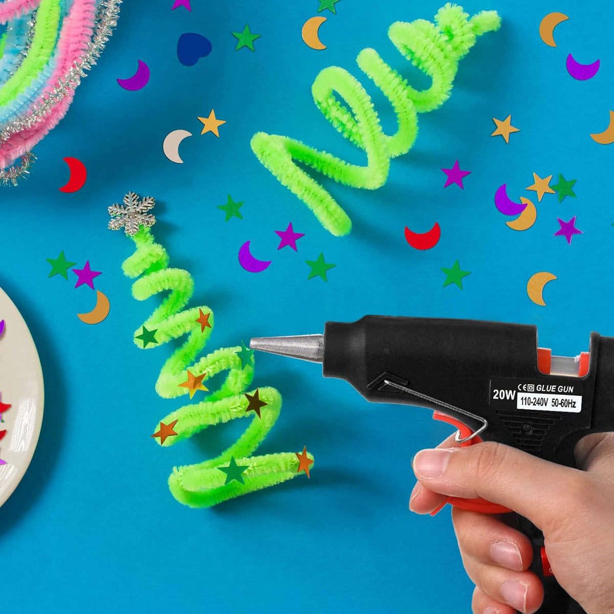 Zhengmy 12 Pieces Mini Hot Glue Gun Crafts Hot Melt Guns Fast Preheating and Easy Squeeze Trigger for School DIY Arts Class Projects Office Home Quick Repairs (Black)