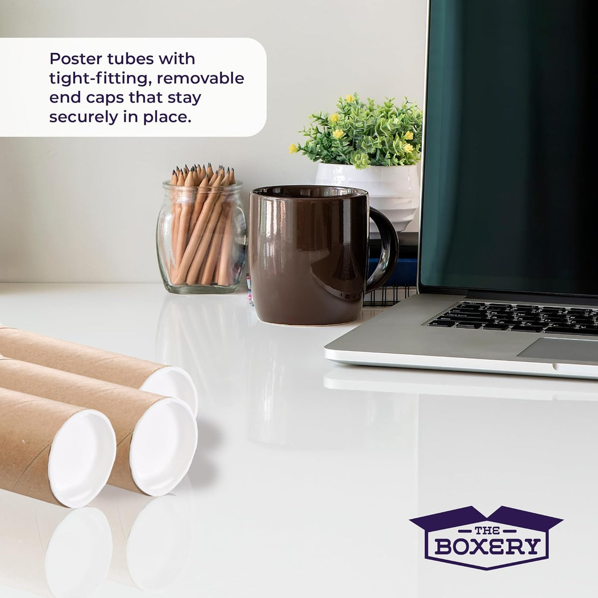 The Boxery Brown/Kraft Shipping, Storage, Posters, Arts, Crafts, Documents, Mailing Tubes 3 inch x 18 inch - 24 PACK, Made in the USA, Reusable and Recyclable