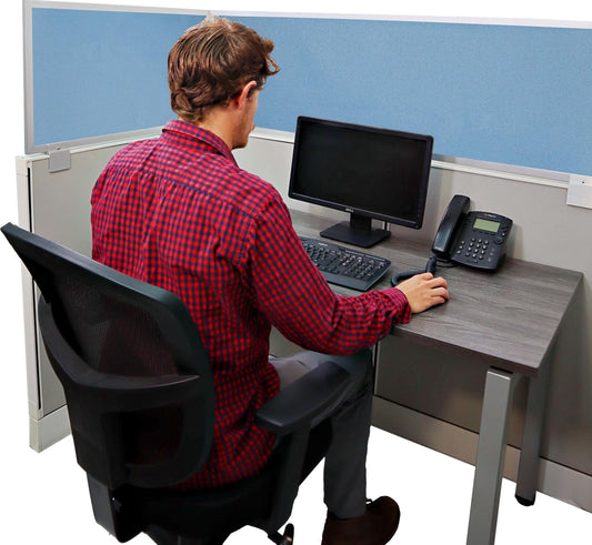 OBEX Acoustical Cubicle Privacy Screen Extender Desk Panel & Office Divider, Add Separation & Block Noise, 12" x 66", Twilight