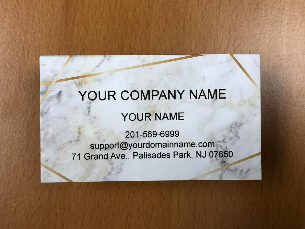 Custom Premium Business Cards 100 pcs Full color - Printed on 16pt(350gsm) or14pt (308gsm) Classic matte paper, Made in The USA (Marble Line)