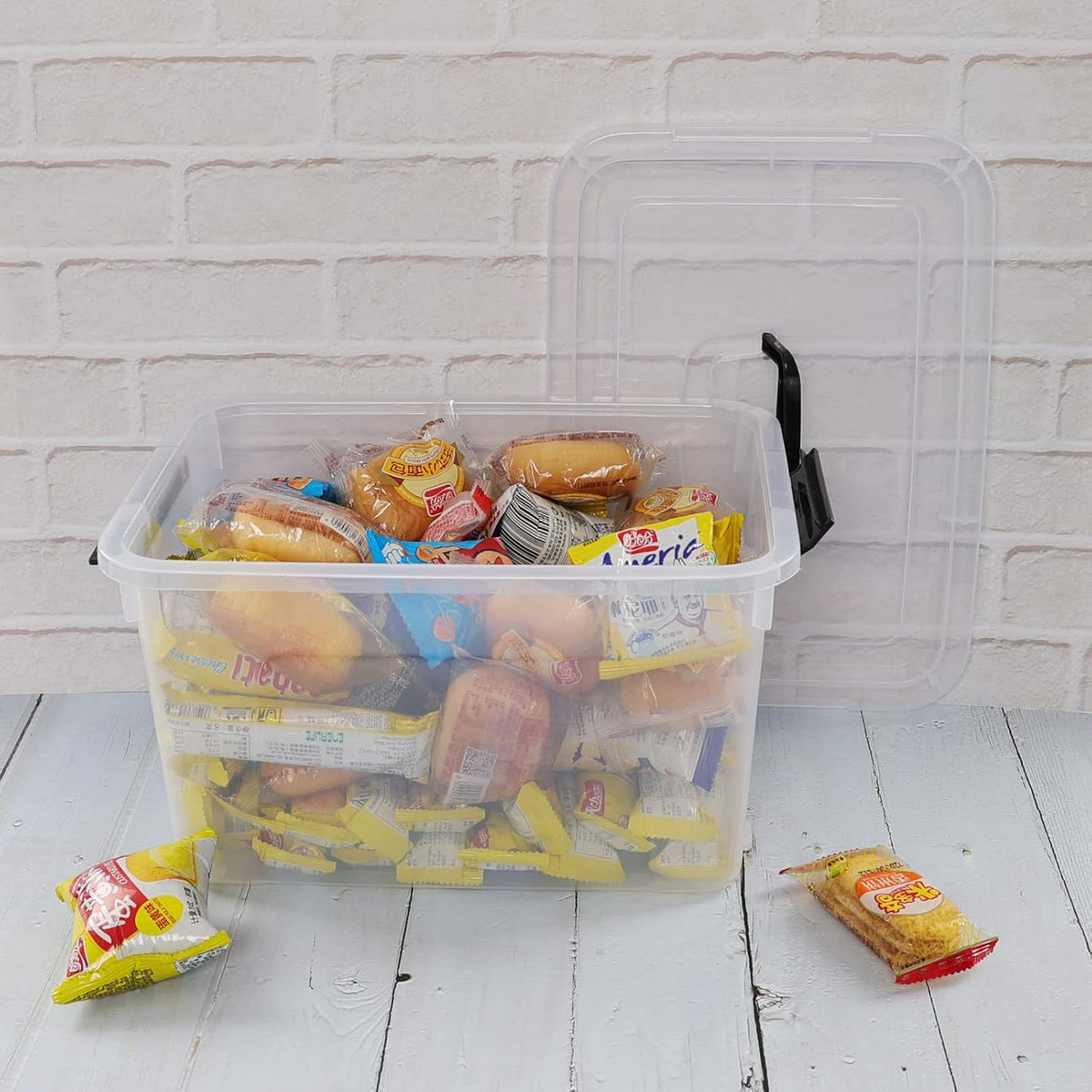 5 Liter Clear Storage Box, 4-Pack Plastic Latching Box with Lid