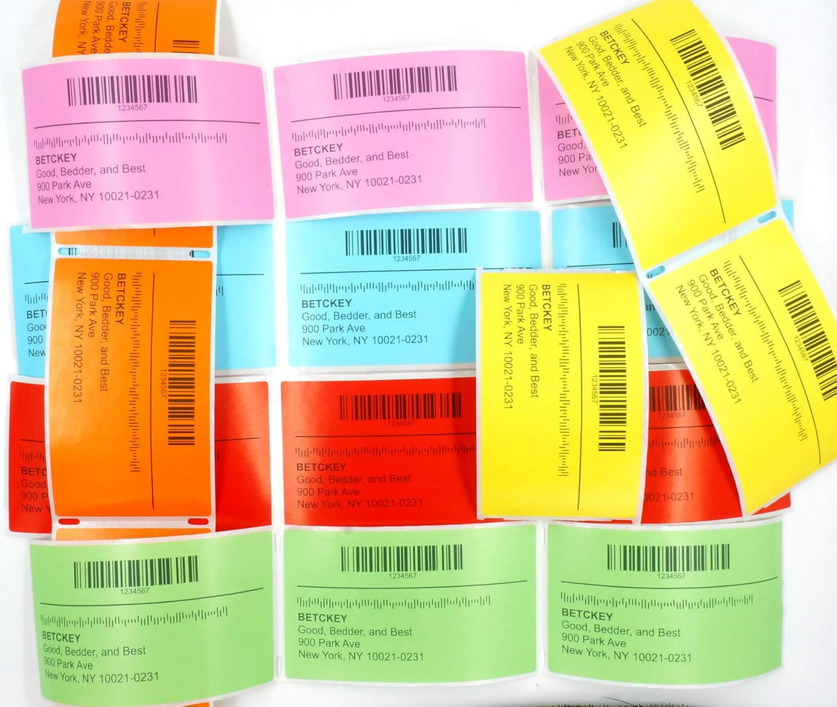 BETCKEY Colored Labels Compatible with Dymo 99019 (2-5/16" x 7-1/2") for Files, Folder, Binders, Compatible for Dymo LabelWriter Thermal 450, 4XL & Zebra Desktop Printers [6 Rolls, 900 Labels, Orange]