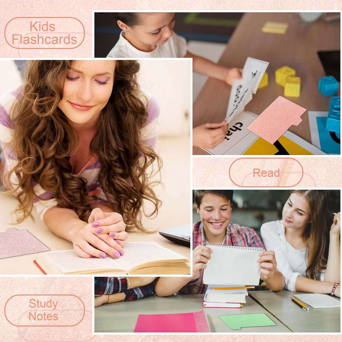 Index Card Dividers 3×5 Index Cards Guide Dividers with Alphabet Stickers Tab Dividers Recipe Guides Colorful Blank Flash Cards Study Cards for Recipe cards School Learning Office (50)