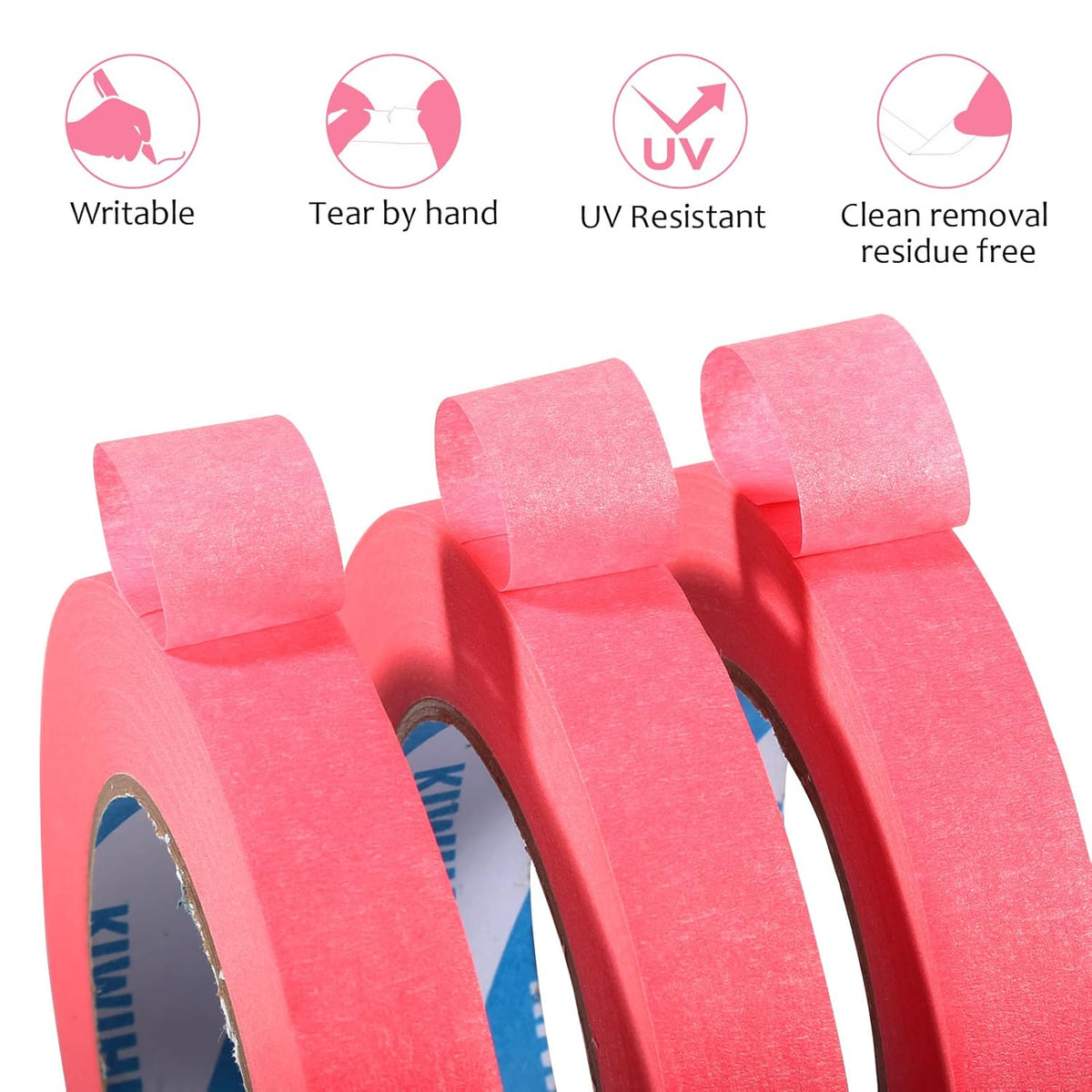 Pink Painter's Tape,1" x 60 Yards - 14 Day Easy Removal Decorative Masking Tape for Painting,Labeling,DIY Crafting,Decoration and School Projects