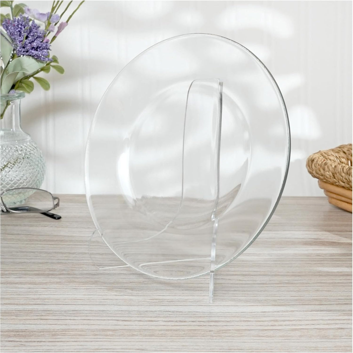 Plymor Clear Acrylic 60-Degree Angle Easel With Shallow Support Ledges, 6" H x 4.5" W x 3.5" D (12 Pack)
