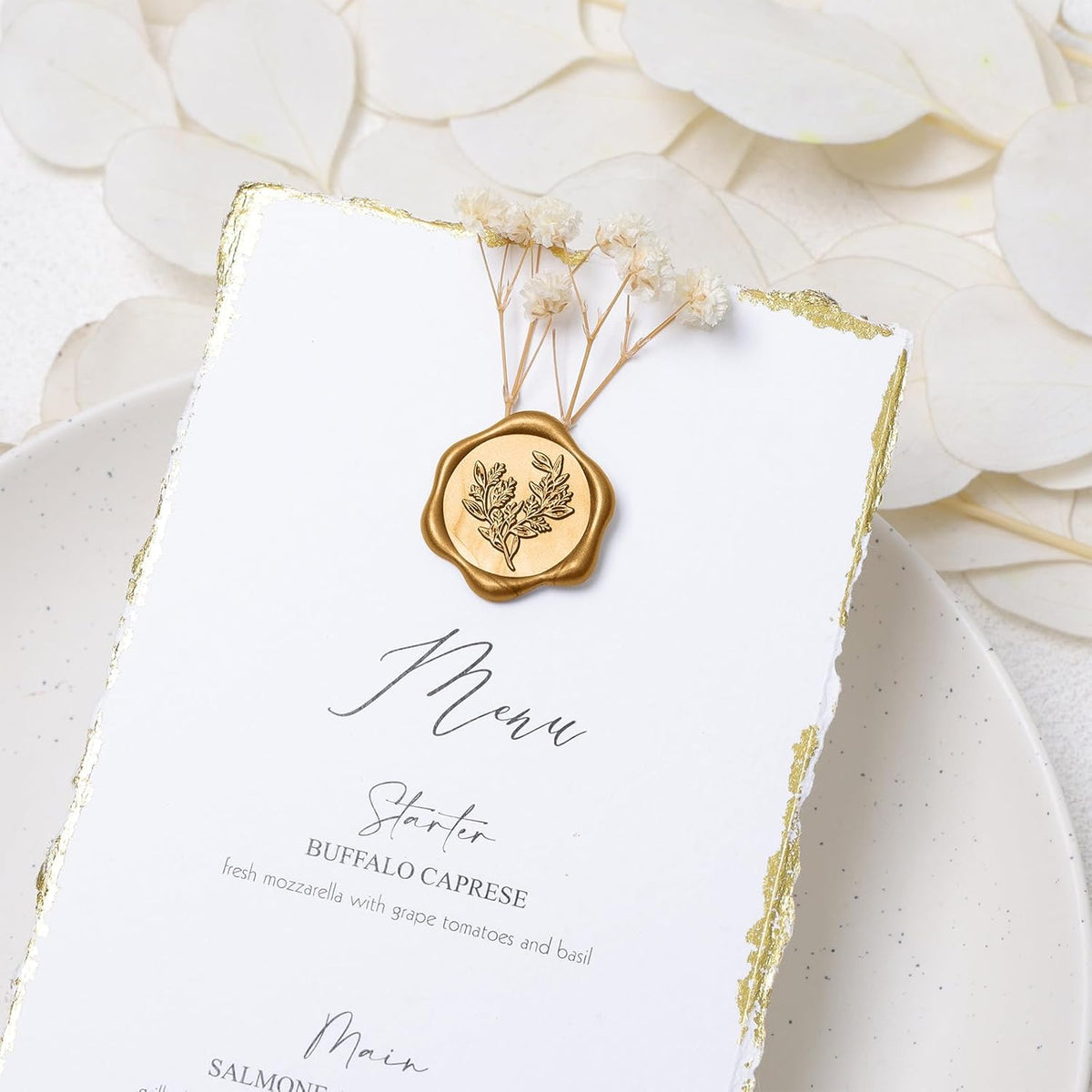 UNIQOOO Wax Seal Stickers - (3 Designs in 1 Pack) Wedding Invitation Envelope Seal Stickers, 60 Pcs Self-Adhesive Stickers, Perfect for Invitation, Christmas, Gift Wrapping (Anti Gold)