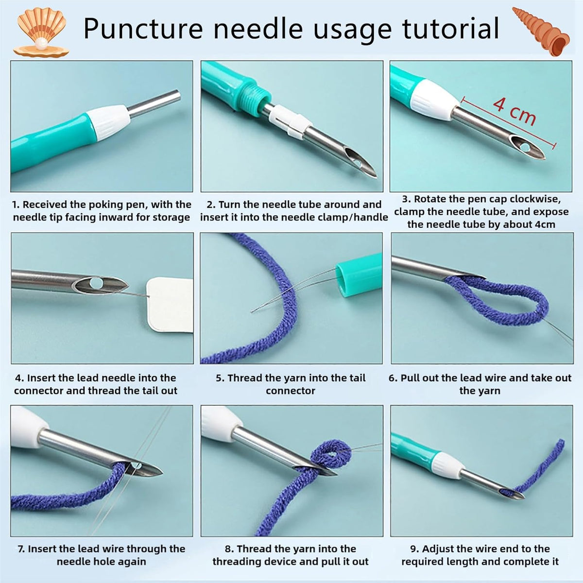 ILYUFO Punch Needle Kits Adults Beginner DIY Dreamy Beach Style 8 in Hoop Embroidery Set Starter Punch Needle Tool for Art Crafts, Ideal for All Ages, Perfect Festival Decoration & Gift (Tree House)