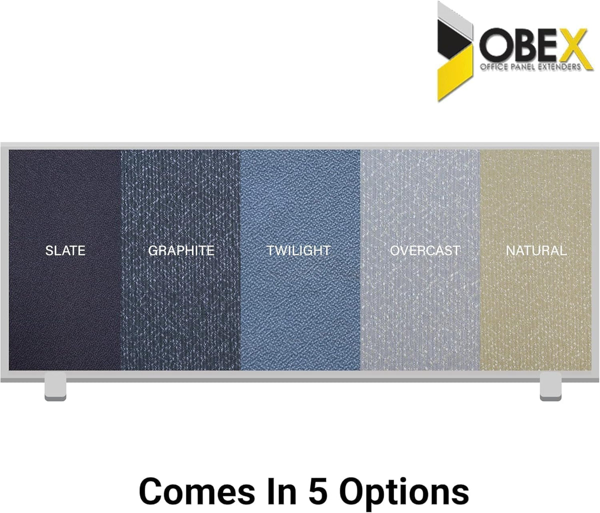 OBEX Acoustical Cubicle Privacy Screen Extender Desk Panel & Office Divider, Add Separation & Block Noise, 18" x 60", Twilight