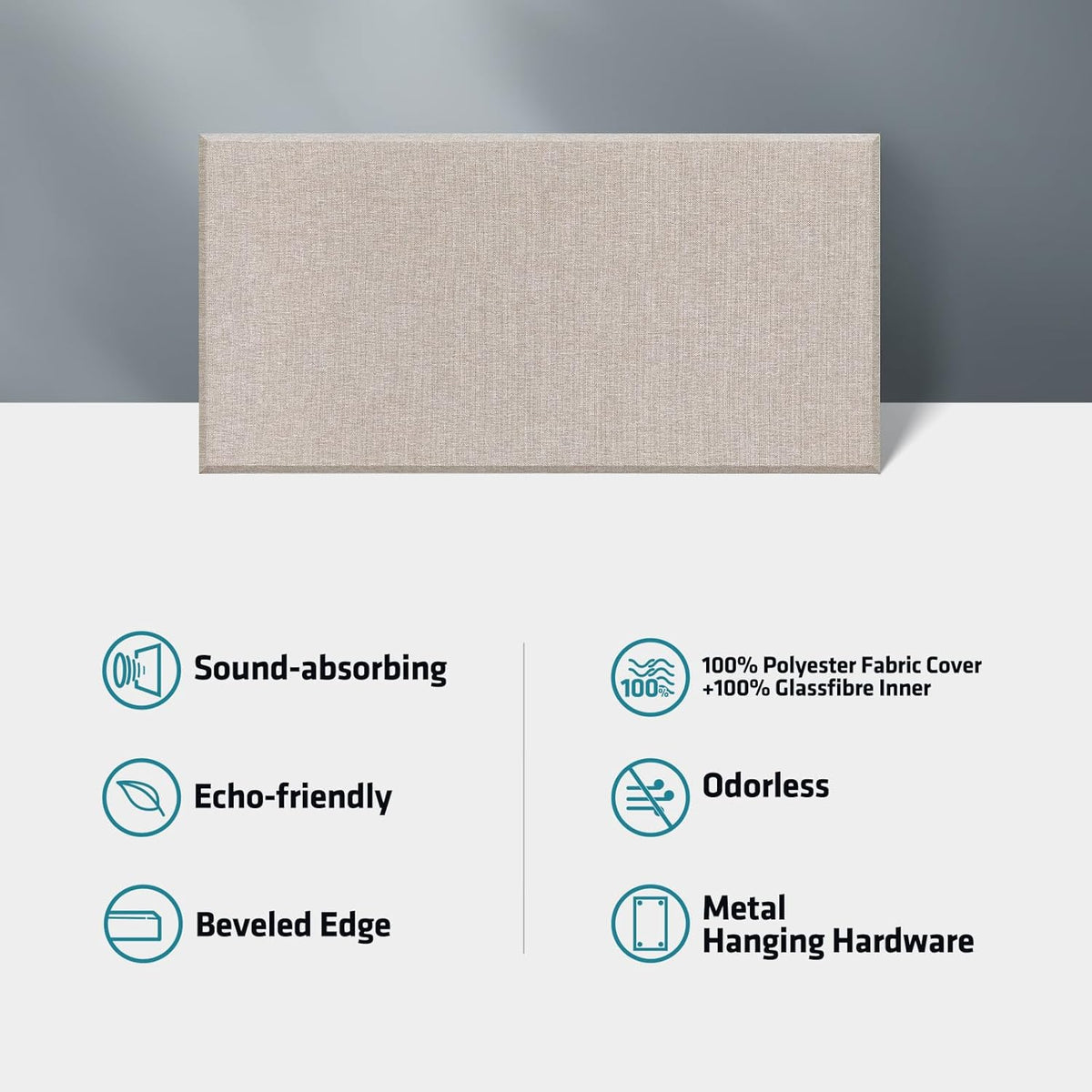 UMIACOUSTICS 2 PCS Acoustic Panel, 47.2" x 23.6" x 2" Fiberglass Sound Proof Wall Panels, Sound Absorbing Panels for Studios, Office, Home Theater. Linen