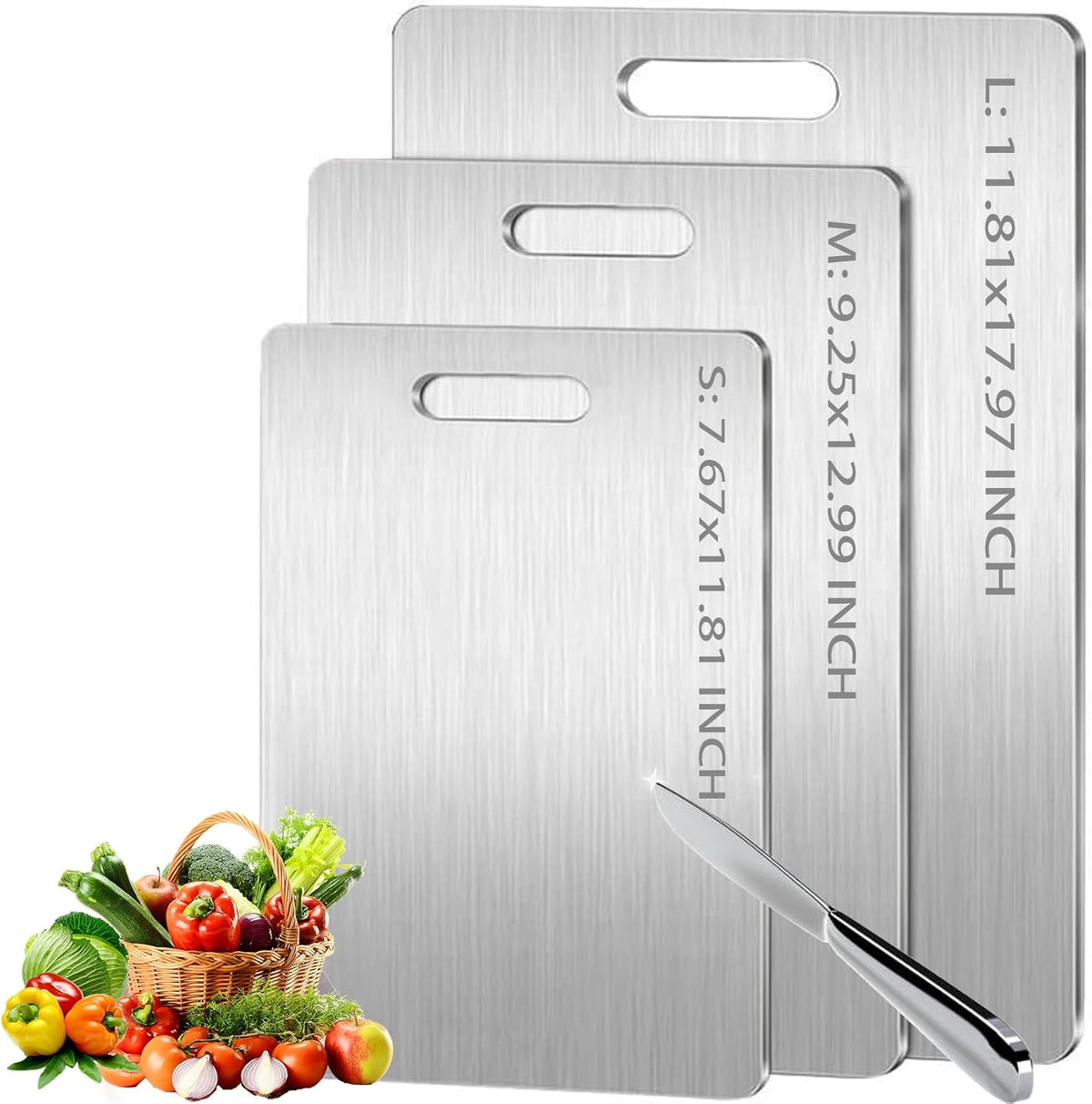Titanium Cutting Board - 3 pack Double Sided Titanium Cutting Mat for Kitchen