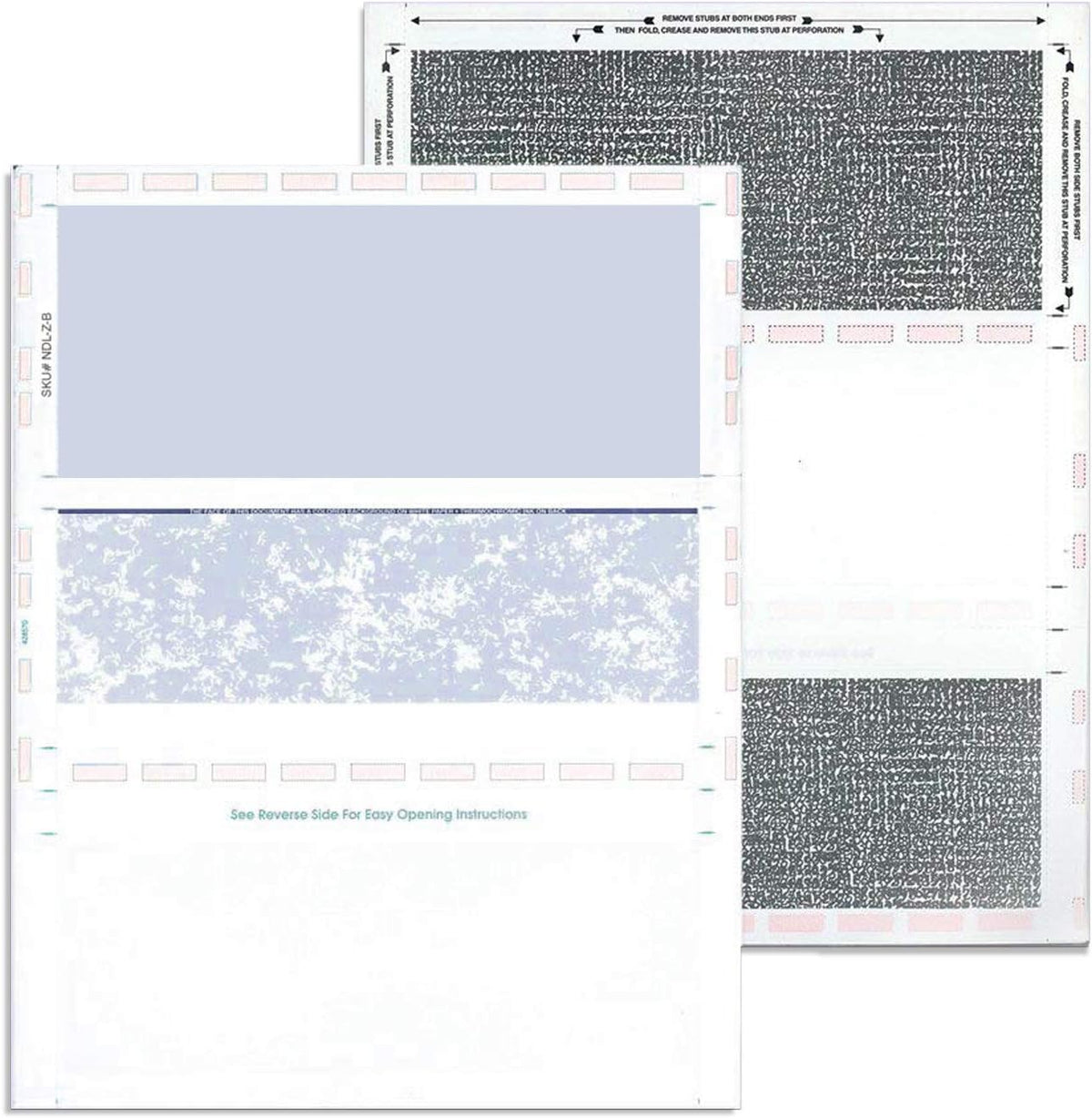 NextDayLabels - 8-1/2" x 11" Z Fold Pressure Seal Self Mailer Checks (Blue-250)