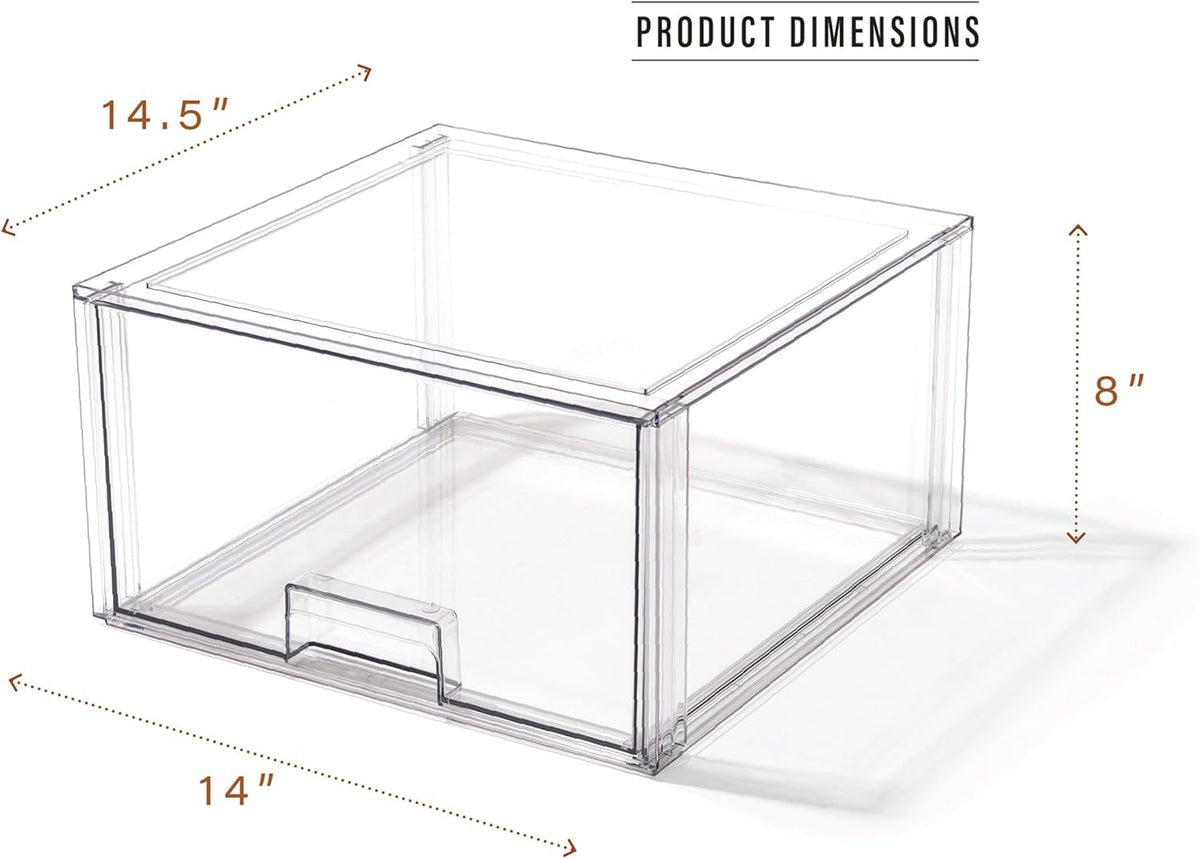 BINO | Stackable Storage Drawers, Tall X-Large - Clear | THE CRATE COLLECTION | Storage Bins With Drawers | Bathroom Organizers | Under Sink Organizer | Vanity Cabinet Home Organization