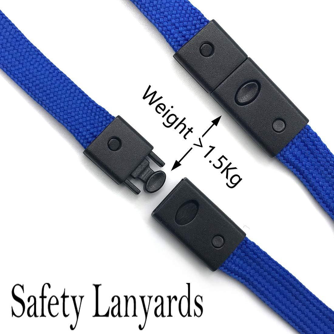 Bird Fiy Lanyards Breakaway Bulk Black Lanyards Neck Flat Safety Badge Lanyard Bulldog Clip (Black, 25 PCS)