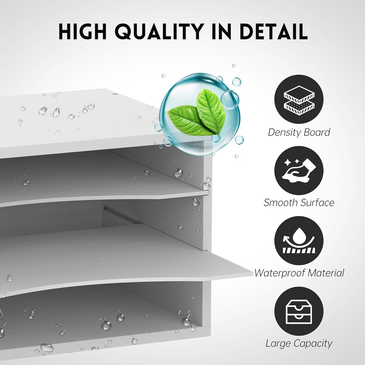 SUPEASY Wood Desk Organizer, 3 Tier Paper File Organizer for Desk, Wooden Desktop Organizer, Paper Letter Literature Mail Sorter, for Office School & Home Organization, White