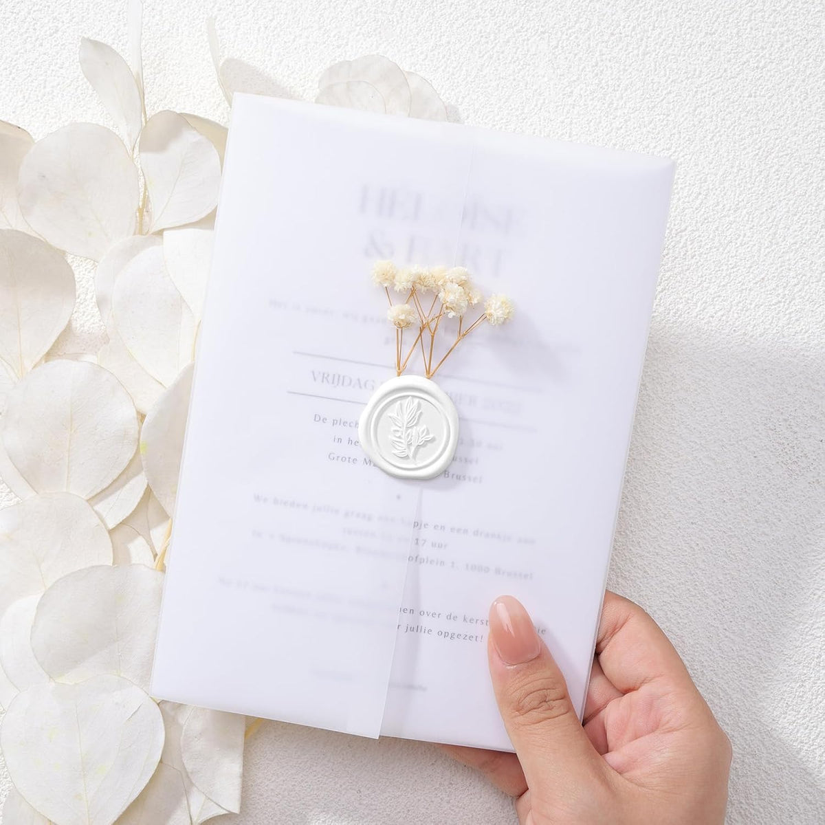 UNIQOOO Wax Seal Stickers - (3 Designs in 1 Pack) Wedding Invitation Envelope Seal Stickers, 60 Pcs Self-Adhesive Stickers, Perfect for Invitation, Christmas, Gift Wrapping (Snow White)