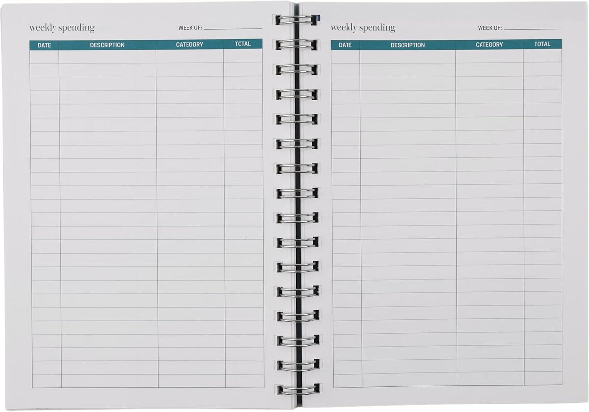Erin Condren Inspired by Erin Condren Budget Planner, 12-Month Undated Spiral Financial Planner, Compact A5 Monthly & Weekly Budget Tracker with Layers Cover