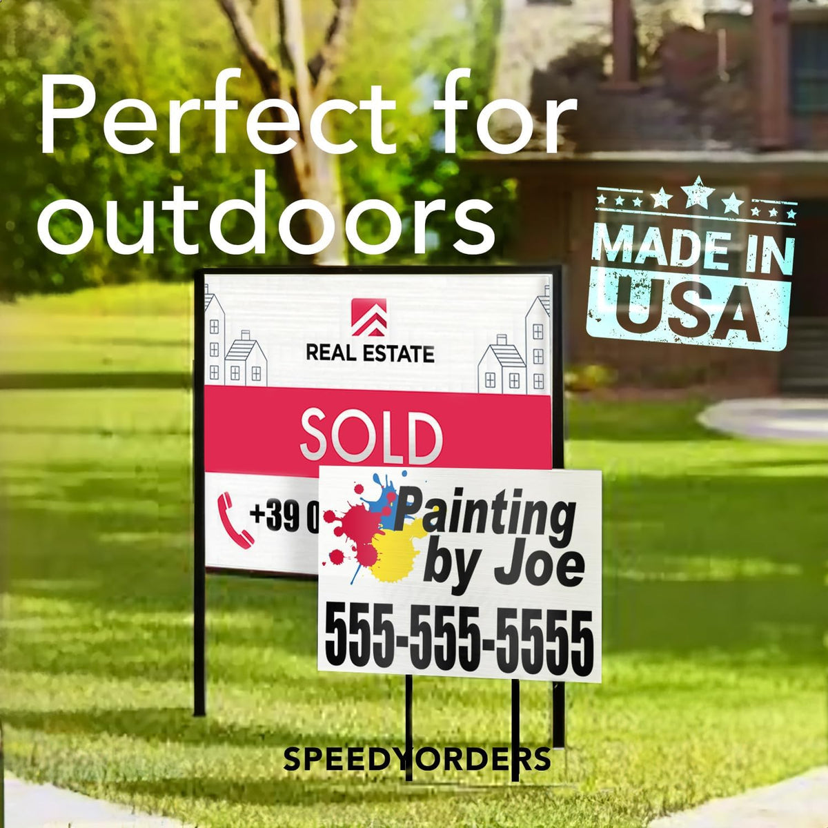 Custom Outdoor Aluminum Signs, Personalized Business Signs, Waterproof Silver Brushed Metal 14x10 In