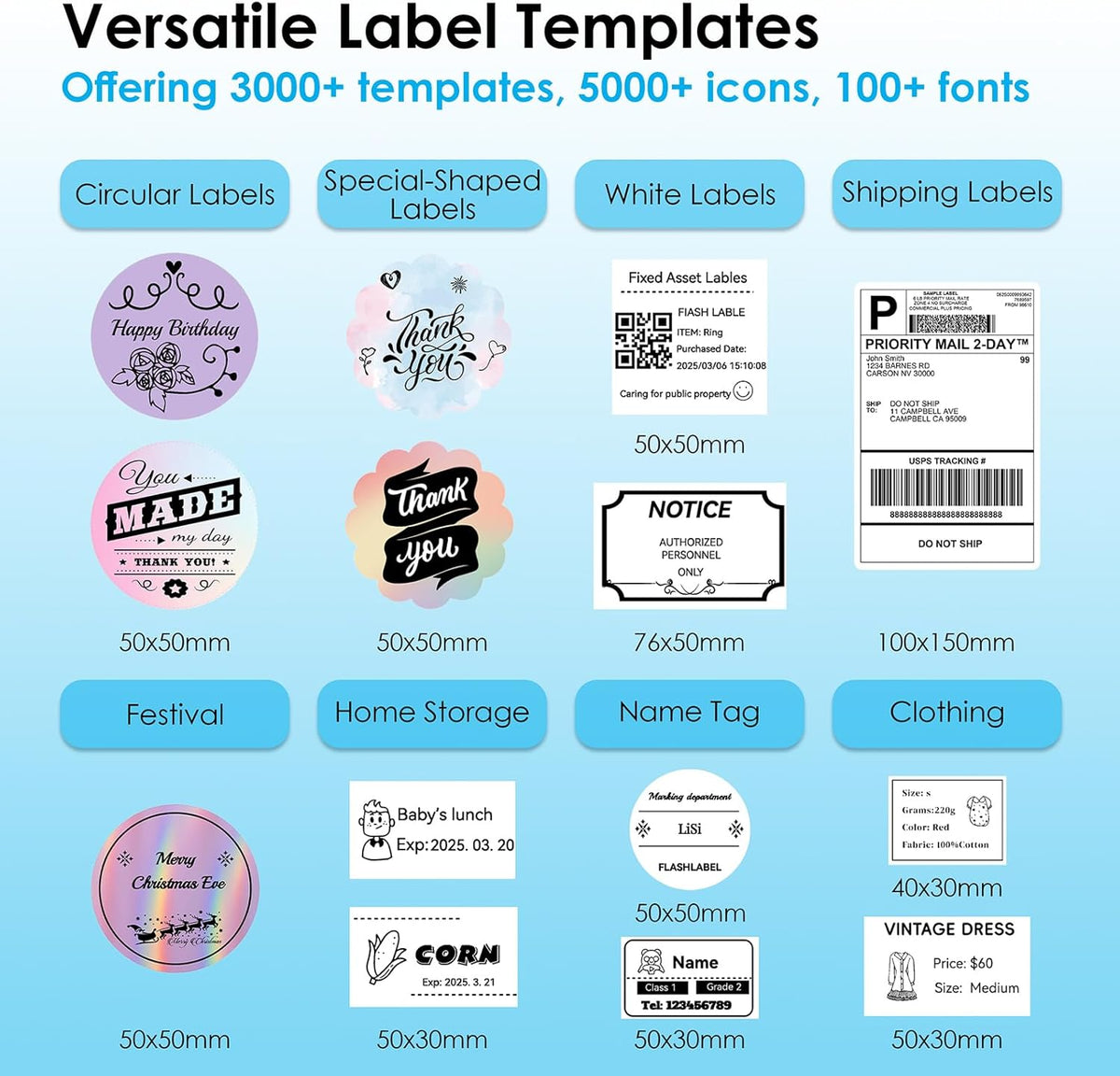 Shipping Thermal Label Printer, 4x6 Portable Label Printer, Bluetooth Label Maker for Small Business, Support iPhone,Android,Windows,Mac,Chromebook,Works with USPS, Ebay,Shopify&More, White