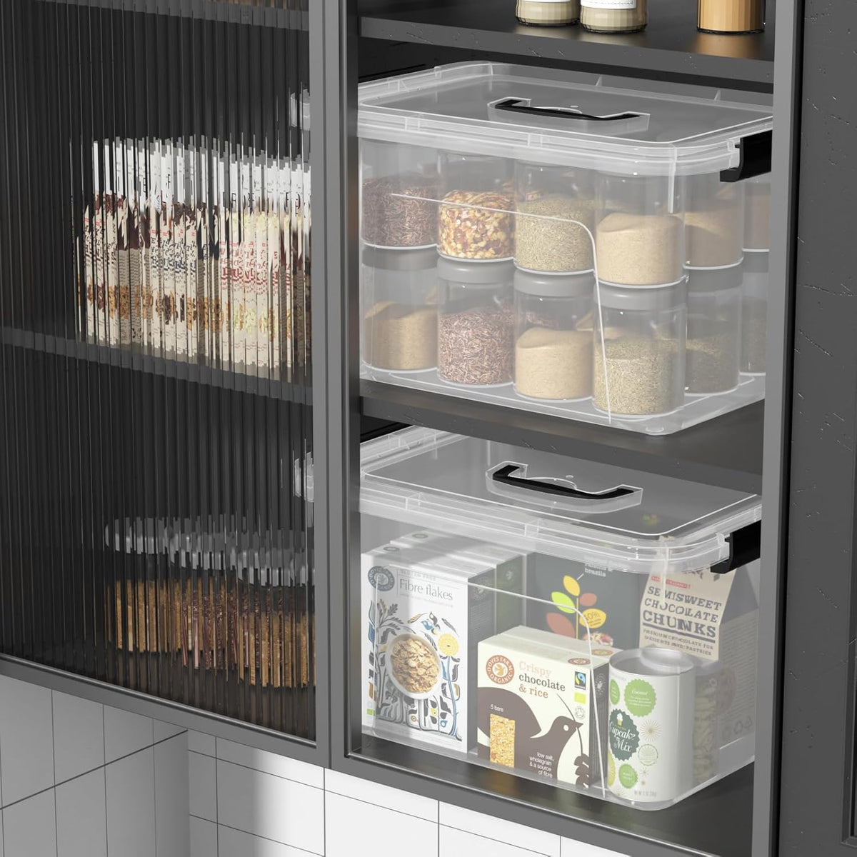18 Quart Plastic Storage Bins with Lid, 4 Packs Clear Latching Storage Box