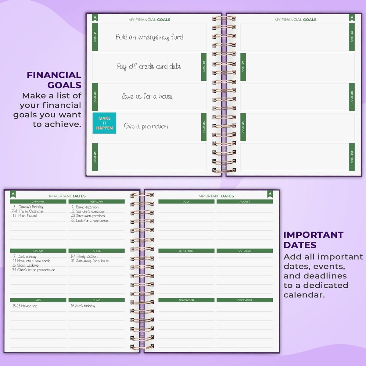 Clever Fox Budget Planner – Coiled Finance Book, Monthly Financial Journal, Budgeting Organizer & Expense Tracker Notebook, 8.5x9.5″ (Purple)
