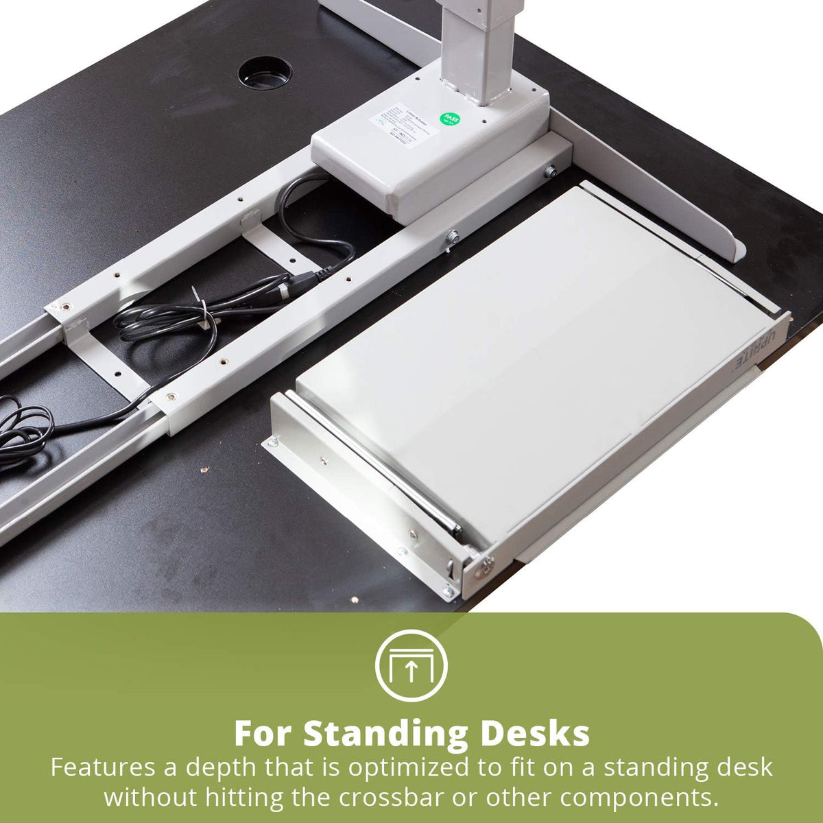 Perfect Posture Max Under Desk Storage Drawer – Large Desk Drawer with Lock for Regular & Sit-Stand Standing Desks, Black (19.5” x 9.5”)