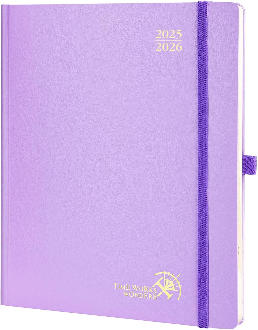 POPRUN Planner 2025-2026, (Large 8.5'' x 10.5'' Hard Cover) Academic Calendar (July 25-June 26) Daily Weekly and Monthly Appointment Book with Hourly Time Slots, Monthly Tabs, 100 GSM - Violet