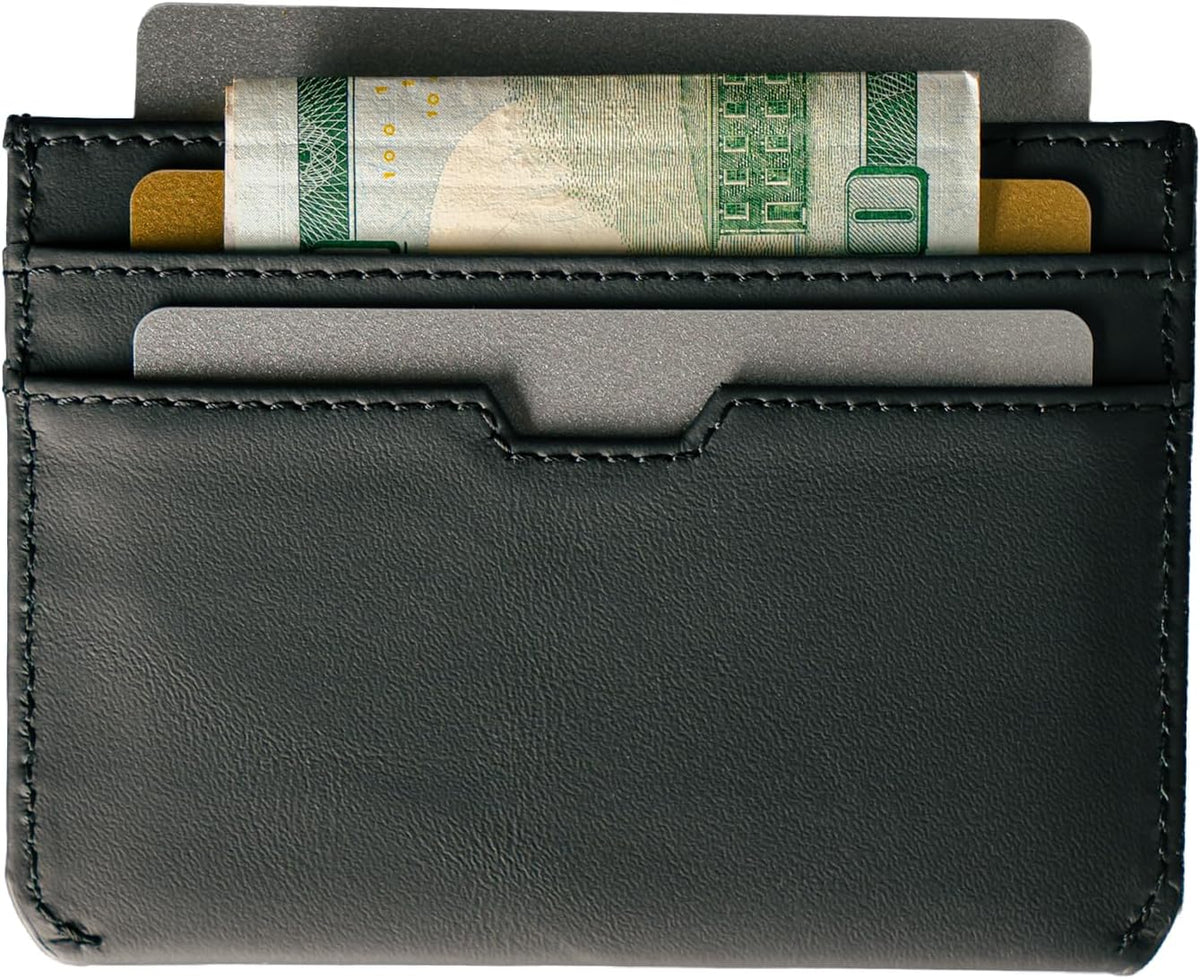 Vaultskin MOORGATE Slim Card Holder - Minimalist Leather Wallet, RFID Blocking Sleeve, Fits Front Pocket, for Men and Women