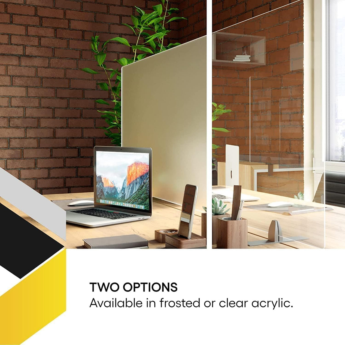 OBEX Acrylic Free Standing Screen, Divider for Desk Privacy Home & Office Partitions for Table Top Workstation, Portable Cubicle Panel for Work, 24" x 60", Clear