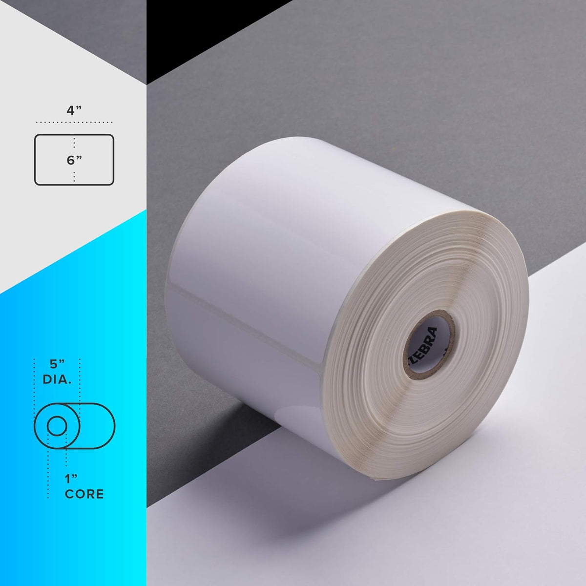 Zebra 4 x 6 in Thermal Transfer Polyester Labels Z-Ultimate 3000T Permanent Adhesive Shipping Labels 1 in Core 4 rolls 10031647SP