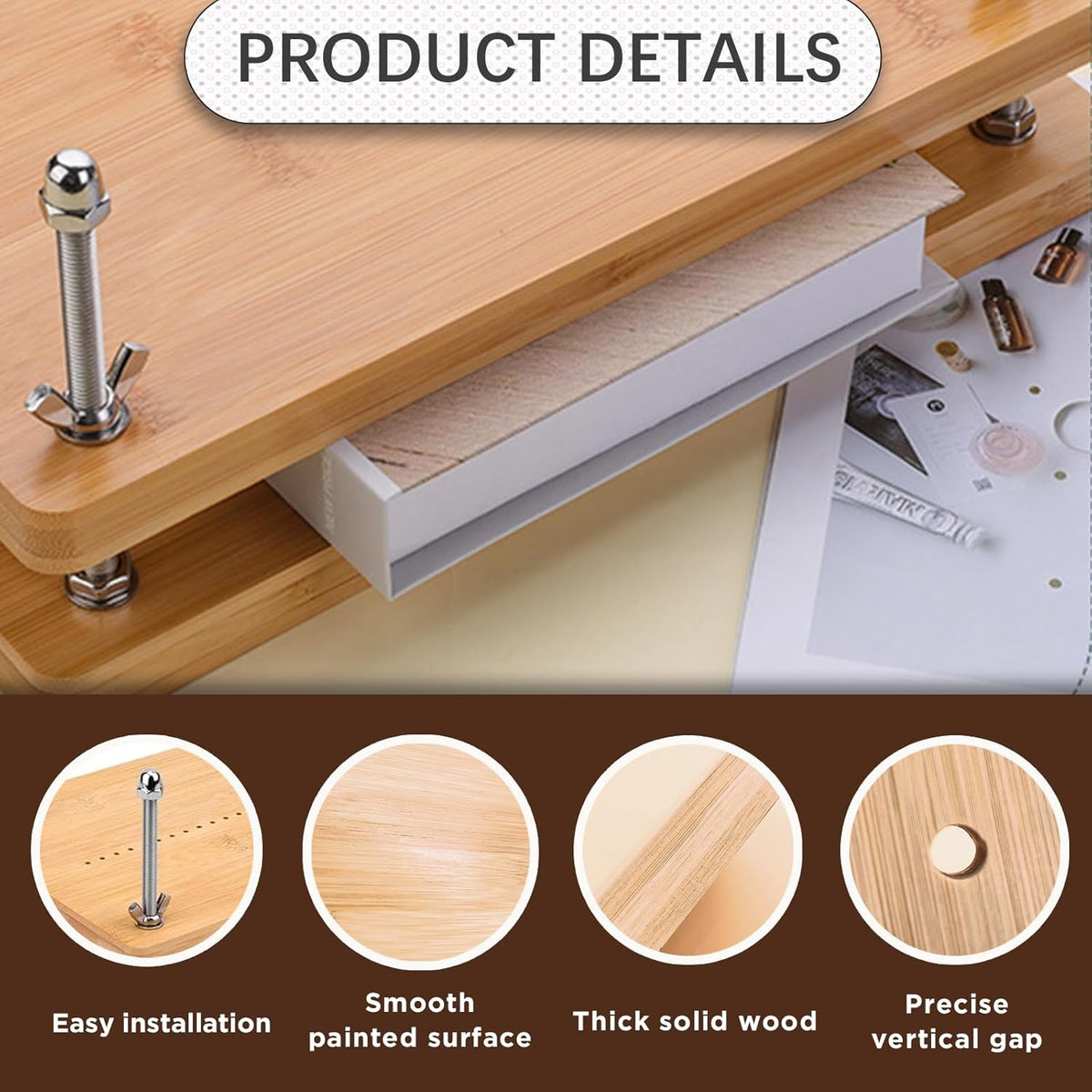 Book Binding Kits Wooden Book Press 11.8x7.56 inch Large Bookbinding Press Portable Binding Press for Binding Machine Bookbinding Supplies for DIY Bookbinding Easy Assemble