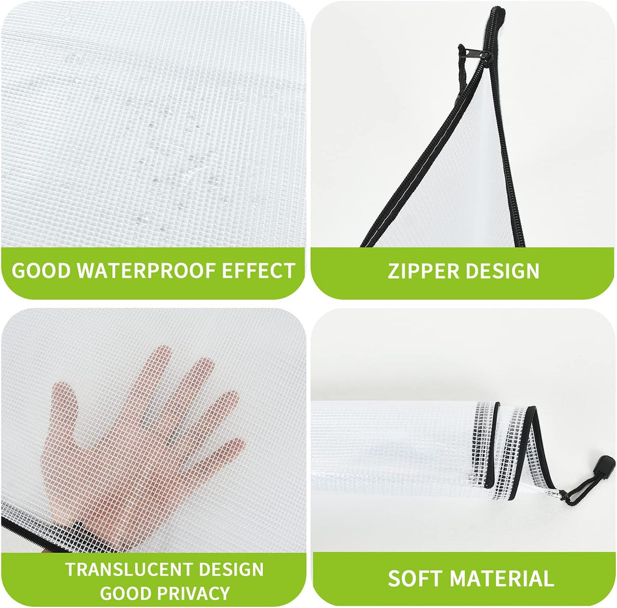 Vuzvuv 22Pcs A3 Size-16.9"x 12" Large Mesh Zipper Pouch with Label Sticker, Plastic Document Mesh Bag for File Board Game School Office Home Travel Storage（43cm30cm）