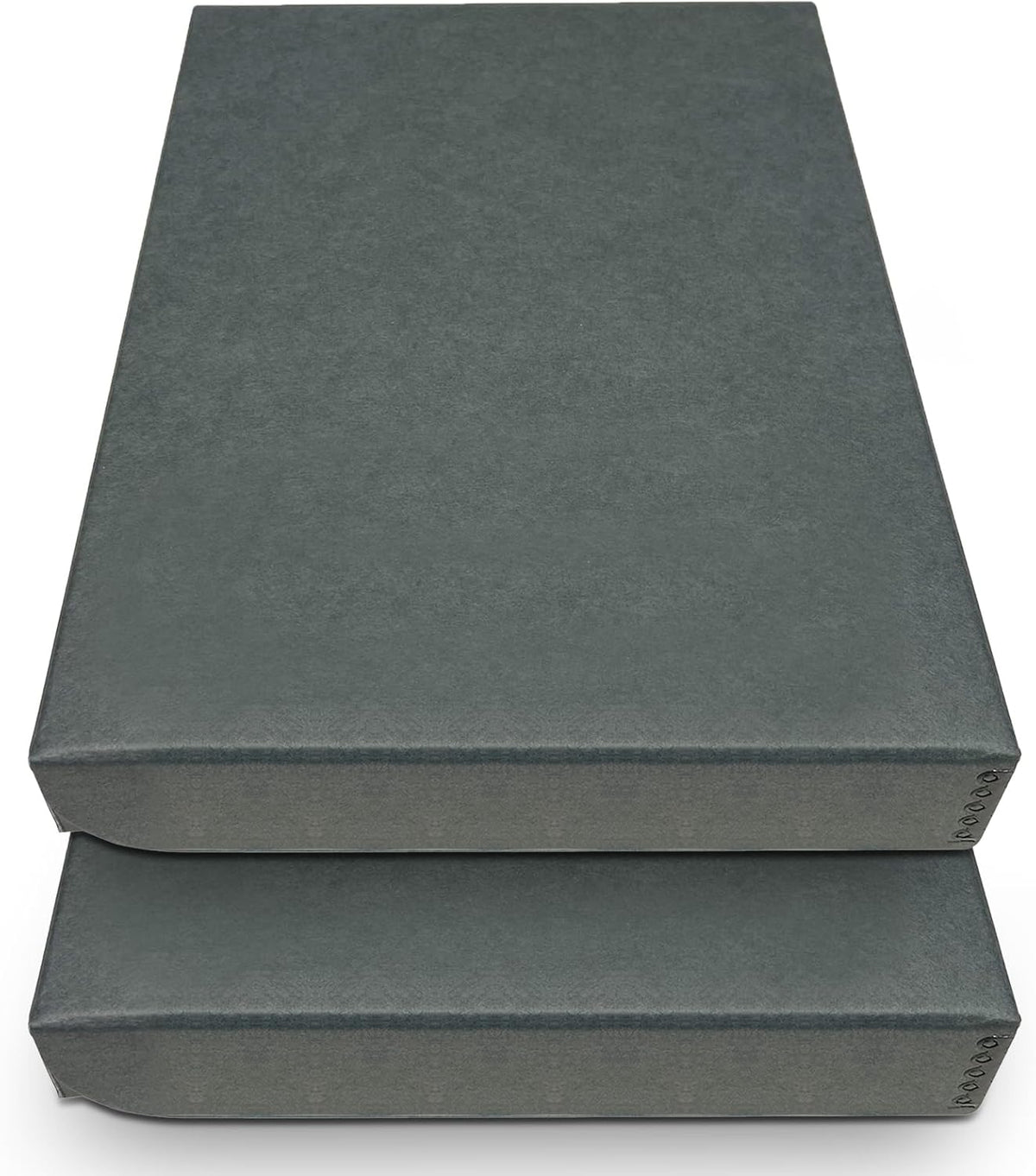 Golden State Art, Archival Folio Storage Box 9x12, Clamshell Design with Metal Edge, Preserve and Store Photos Documents Cards Prints Arts Crafts DIY, Gray, Pack of 2