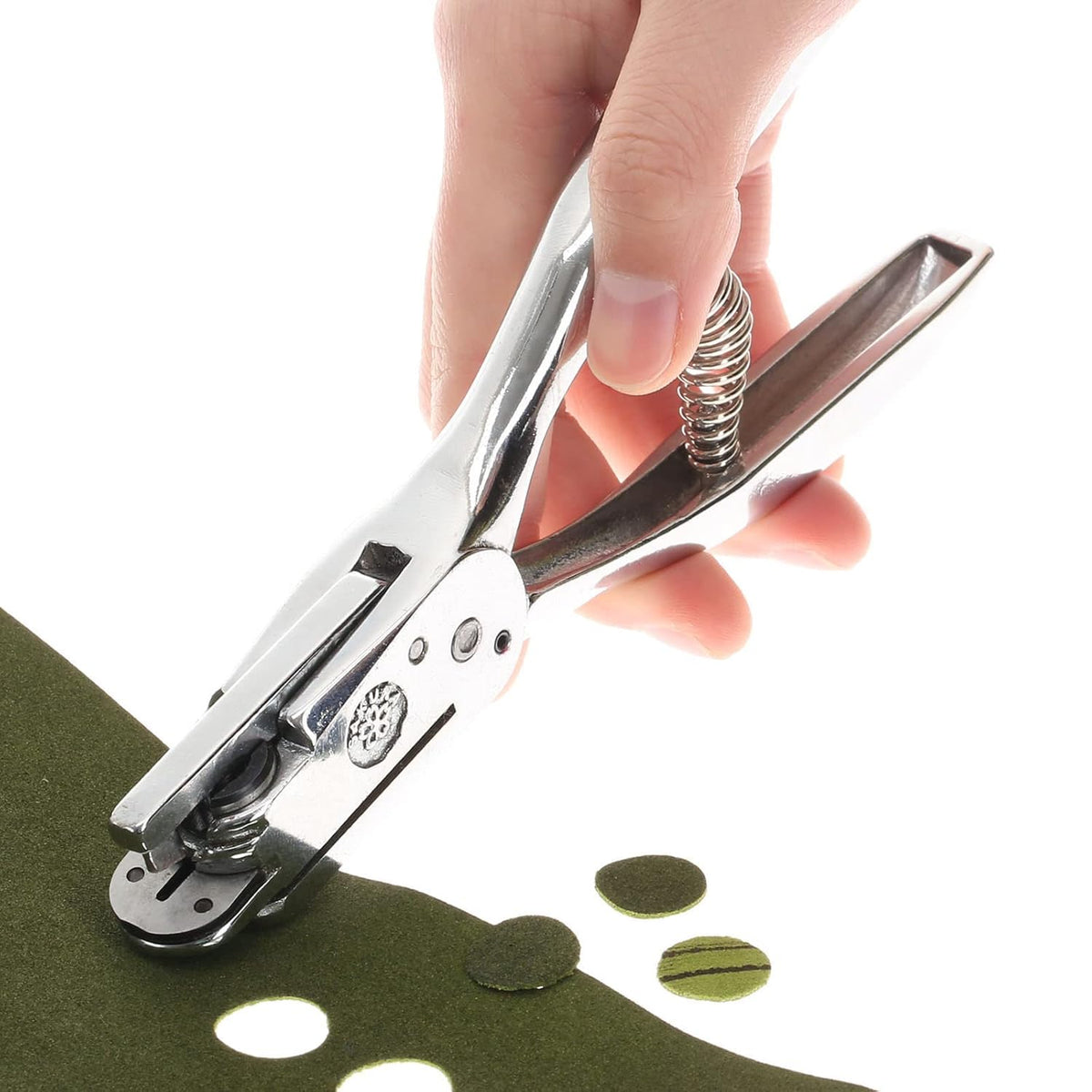 dophee Hand Held Slot Hole Punch & 13mm Round Hole 2-in-1 DIY Punching Tool Binder Hole Puncher for ID Card Badge PVC Photo Tag Crafts Paper Leather