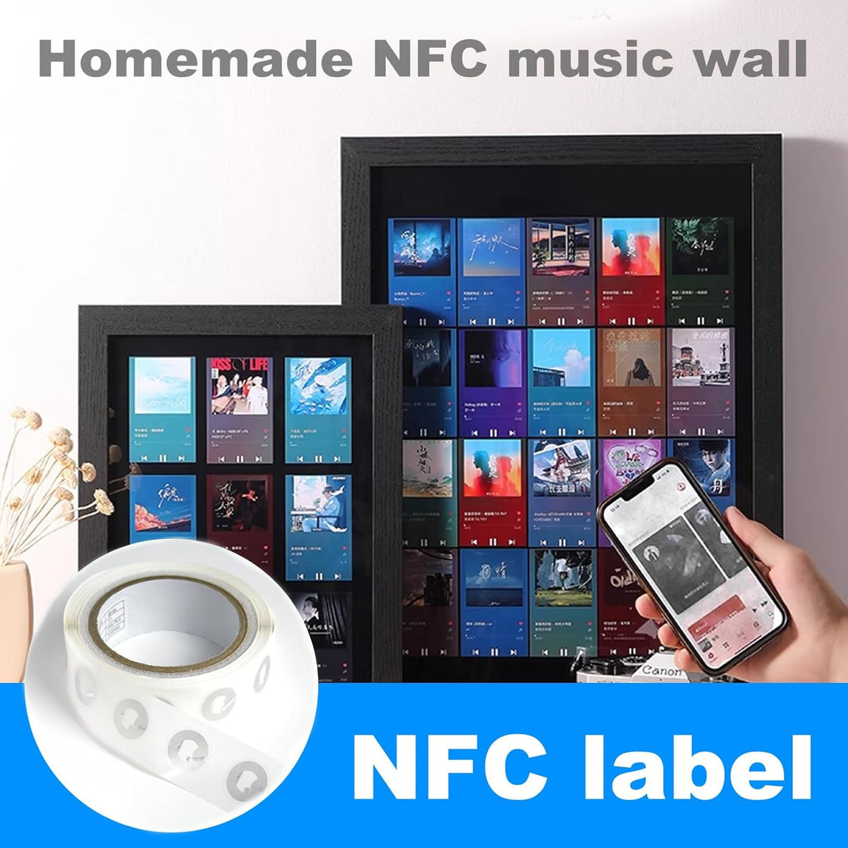 1000 PCS Round NFC Tags Stickers - NTAG213 Chip, Blank, Adhesive Labels, RFID Tags, Rewritable, 137 Bytes Memory, Compatible with All NFC-Enabled Smartphones and Devices