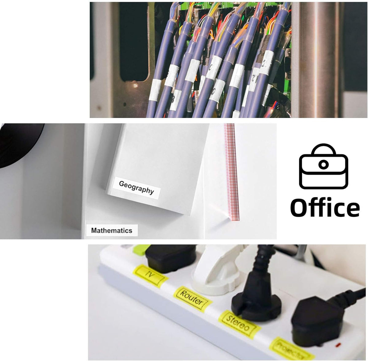 Wire Cable Industrial Label Maker, Heat Shrink Thermal Transfer Label Printer Portable Bluetooth Labeler with 0.47" Label, In/Outdoor Handheld Labeling Machine for Job Sites, APP Fast Create and Print