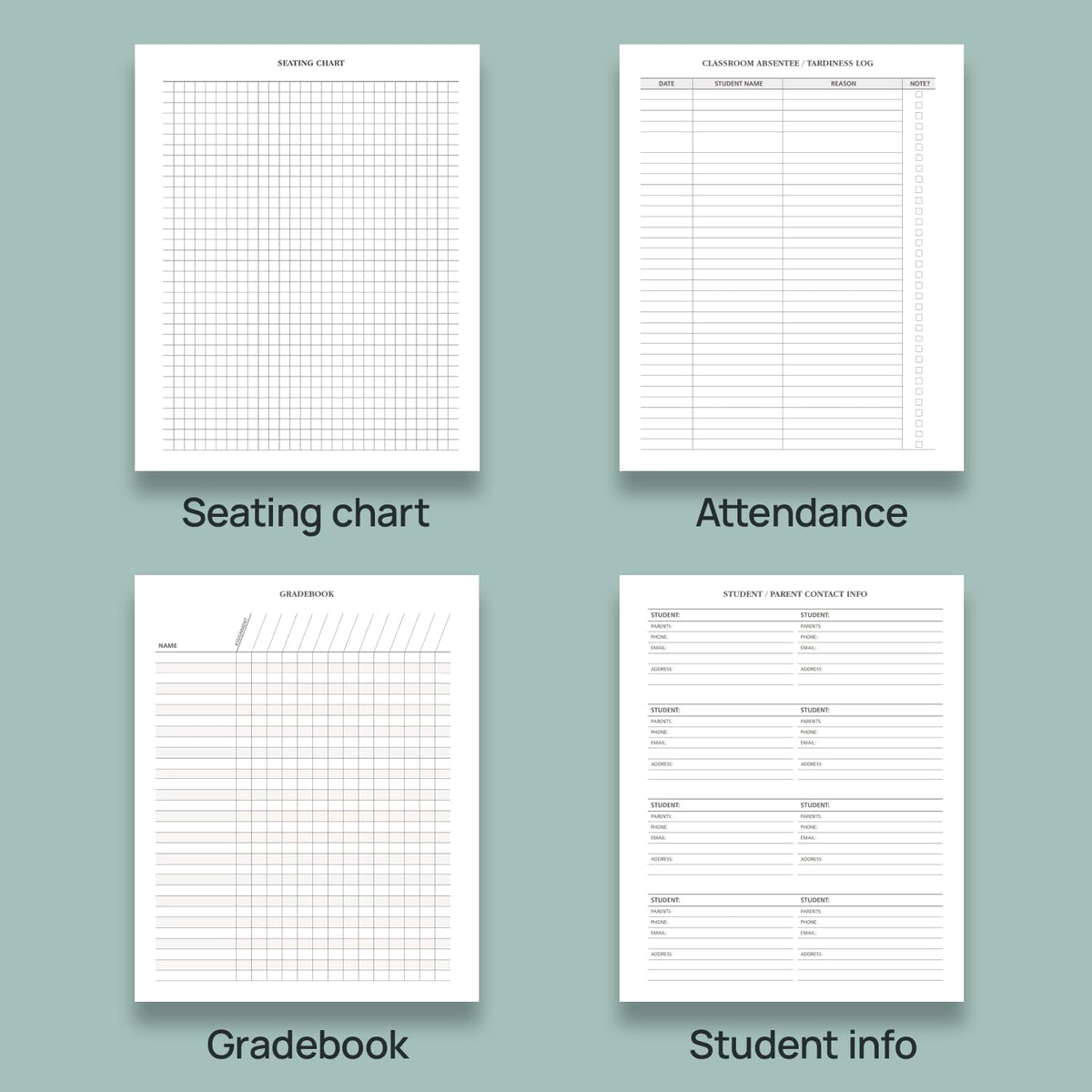 POPRUN Teacher Planner 2025-2026, (Letter Size - 8.5'' x 11'') Academic Lesson Planner (July 2025 - June 2026), with Monthly Tabs, Thick Papers, 2-Sided Pocket, Leather for Teachers, Black