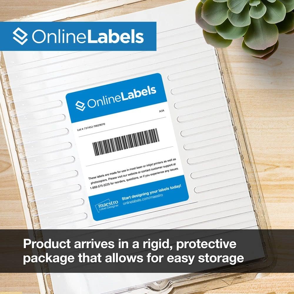 OnlineLabels 4" x 3.33" Shipping Labels – Permanent Adhesive, White Matte – for Product, Inventory, & Pallet Labeling – for Inkjet & Laser Printers – Pack of 600 Labels, 100 Sheets OL150WX
