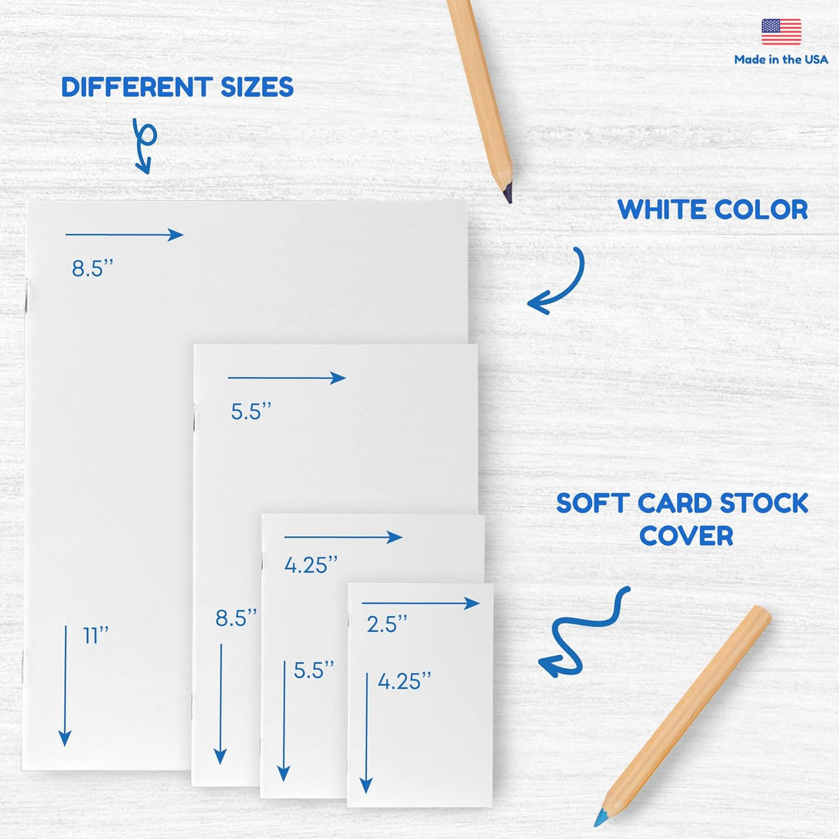 Hygloss Blank Books 5.5 x 8.5 Inches - 100 Pack – White Paperback for Drawing & Writing – Empty Books for Journaling, Sketching or Arts & Craft