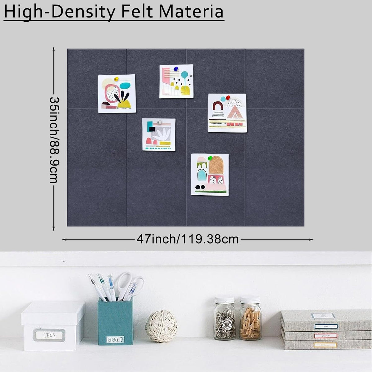 Large Acoustic Panels, 48"X36"X0.4" Sound Proof Foam Panels for Walls, Sound proof panels for walls, Soundproof Wall Panels for Home Studio&Office Decor. (Dark Grey)