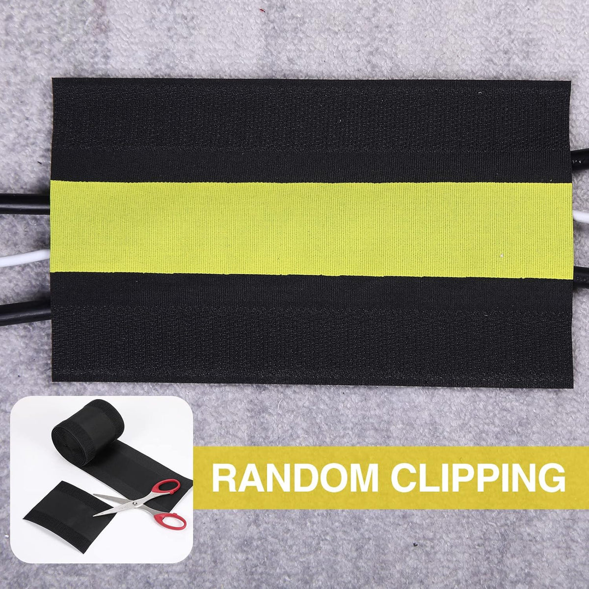 WILLBOND Carpet Cord Cover Cable Grip Floor Cover Cable Protector Management Only for Commercial Office Carpet(Black and Yellow,98.43 ft)