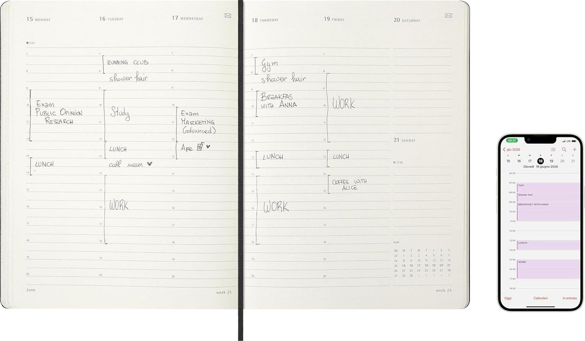 Moleskine 12 Month 2026 PRO Smart Weekly Vertical Planner, Hard Cover, XL (7.5" x 9.5") Black: Compatible with Moleskine Smart Pen (Smart Set Sold Separately)