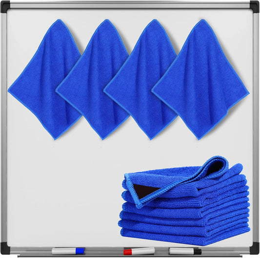 Zopeal 8 Packs Dry Erase Board Cleaning Cloth Microfiber Eraser Magnetic Whiteboard Eraser Washable for Whiteboard Dry Erase Cloth for Home and Office, 10'' x 9. 25''(Blue)