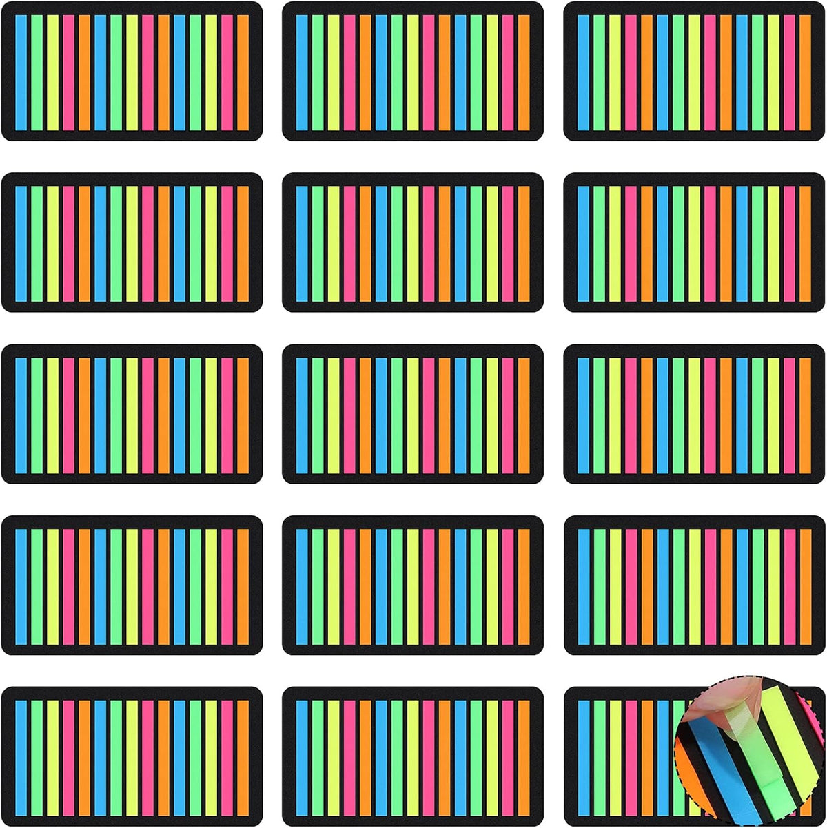 Zonon 4500 Pcs Removable Highlighter Tapes Text Highlighter Strips Transparent Sticky Note Tabs Neon Page Marker Index Tabs for Book Annotating Bible Study Aesthetic Office School Supplies