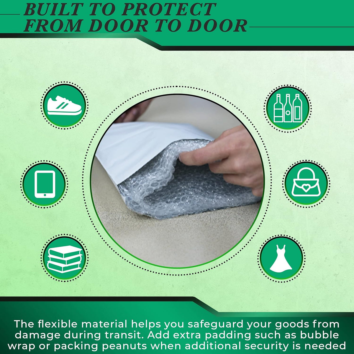 250 Pack Secure Seal White Poly Mailers - 24x24 Safe Shipping Bags - E-Commerce Self Sealing 2 Mil Poly Envelopes